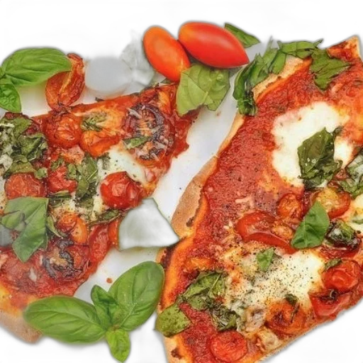 food, photorealistic, two, slices transparent PNG cut-out