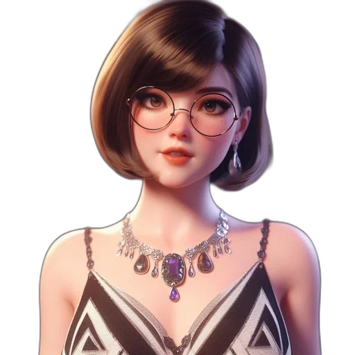 dress, jewelry, face, staff transparent PNG cut-out