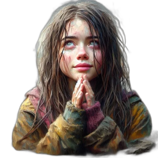 face, photorealistic, oil painting, fantasy art transparent PNG cut-out