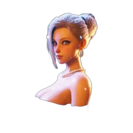 dress, jewelry, face, staff transparent PNG cut-out