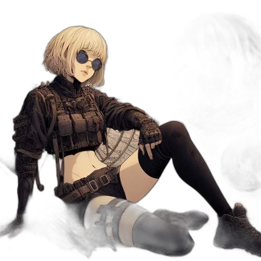 jacket, robot, weapon, mask transparent PNG cut-out