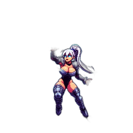 robot, weapon, pixel art, 3d render transparent PNG cut-out