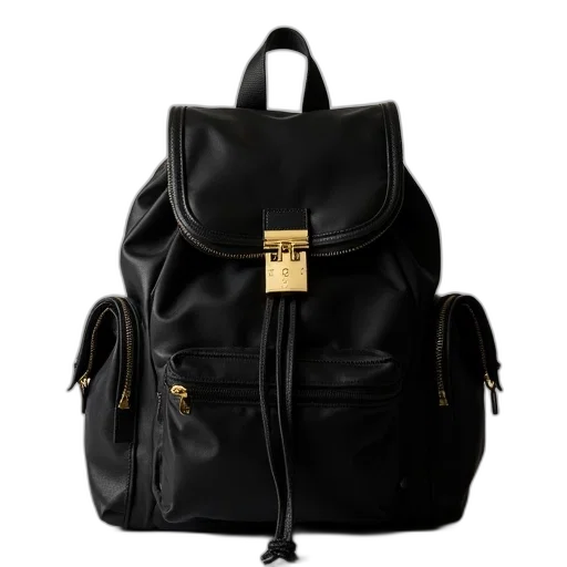 dark, black, backpack, purse transparent PNG cut-out