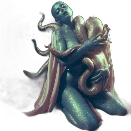 creature, staff, concept art, 3d render transparent PNG cut-out