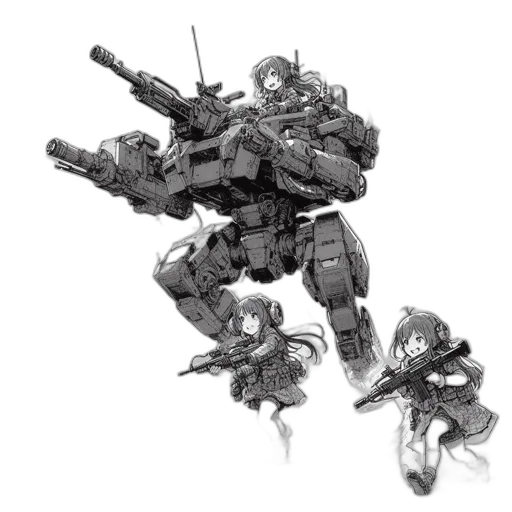 weapon, robot, concept art, pixel art transparent PNG cut-out