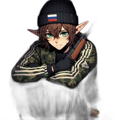 hat, jacket, weapon, sword transparent PNG cut-out