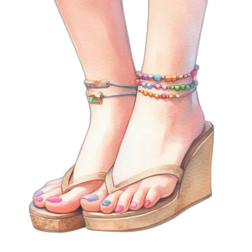 shoes, jewelry, watercolor, 3d render transparent PNG cut-out
