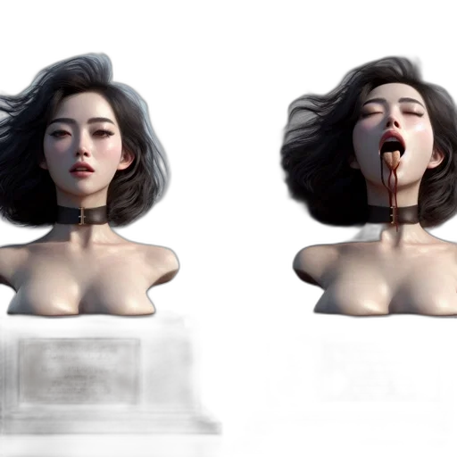 face, concept art, 3d render, photorealistic transparent PNG cut-out