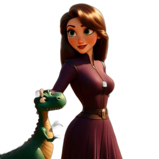 dragon, dress, animal, 3d render transparent PNG cut-out