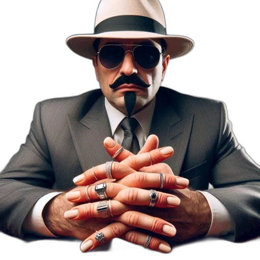 hat, staff, man, wears transparent PNG cut-out
