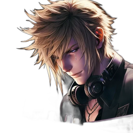 face, jacket, hair, staff transparent PNG cut-out