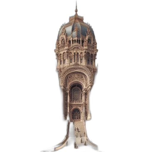 building, staff, 3d render, concept art transparent PNG cut-out