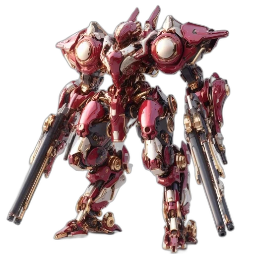 robot, weapon, concept art, 3d render transparent PNG cut-out
