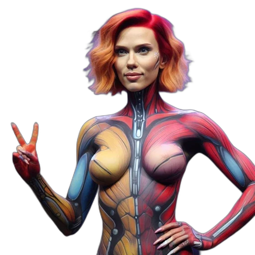 dress, robot, jacket, comic book art transparent PNG cut-out