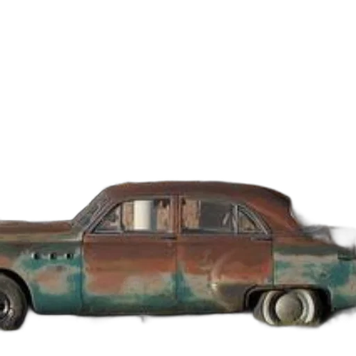 car, 3d render, old, rusted transparent PNG cut-out