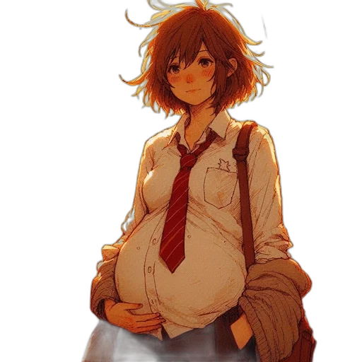jacket, dress, staff, creature transparent PNG cut-out