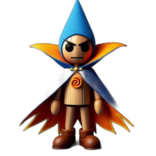 staff, jacket, hat, 3d render transparent PNG cut-out