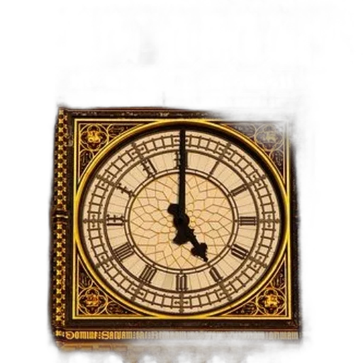 concept art, photorealistic, close-up, clock transparent PNG cut-out
