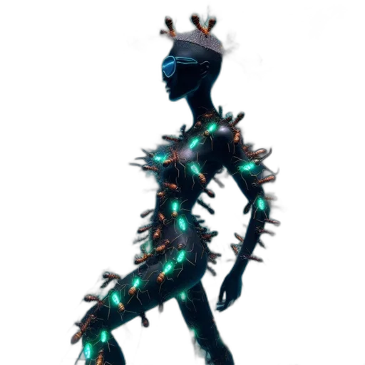 creature, dragon, robot, staff transparent PNG cut-out