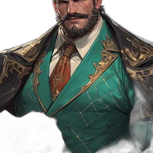 staff, face, jacket, fantasy art transparent PNG cut-out