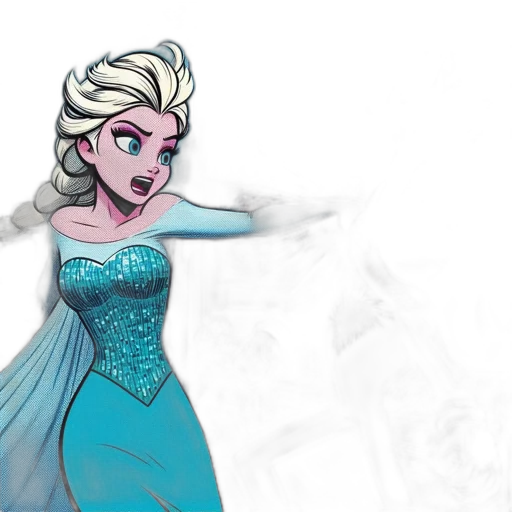 dress, concept art, cartoon, comic book art transparent PNG cut-out