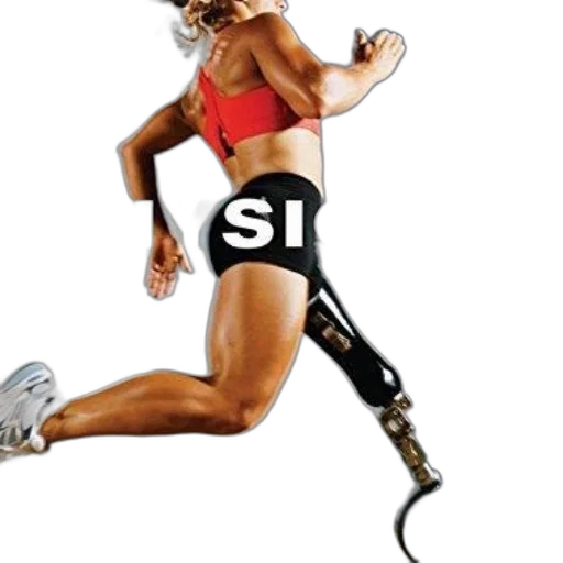 woman, prosthetic, leg, running transparent PNG cut-out