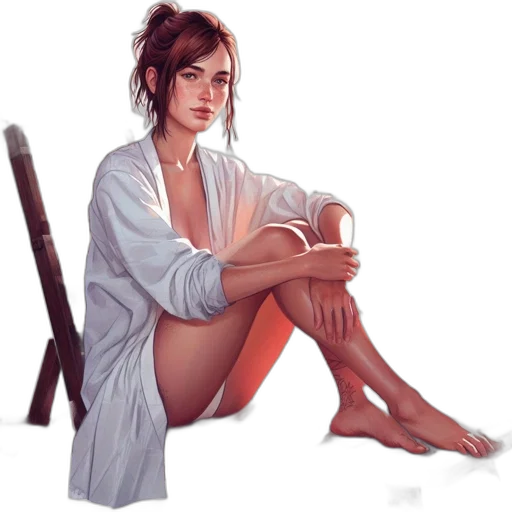 dress, staff, photorealistic, oil painting transparent PNG cut-out