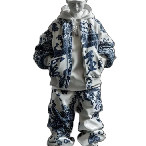 jacket, 3d render, blue, monochrome transparent PNG cut-out