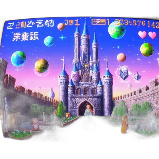 vaporwave, concept art, pixel art, 3d render transparent PNG cut-out