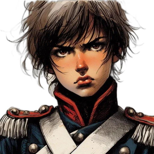 face, jacket, staff, comic book art transparent PNG cut-out