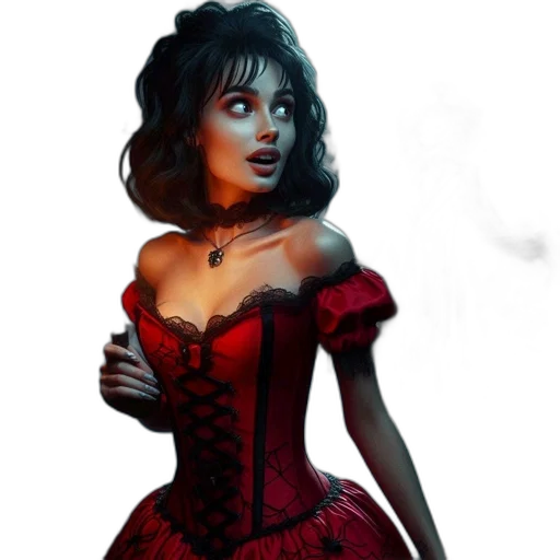 dress, fantasy art, concept art, comic book art transparent PNG cut-out