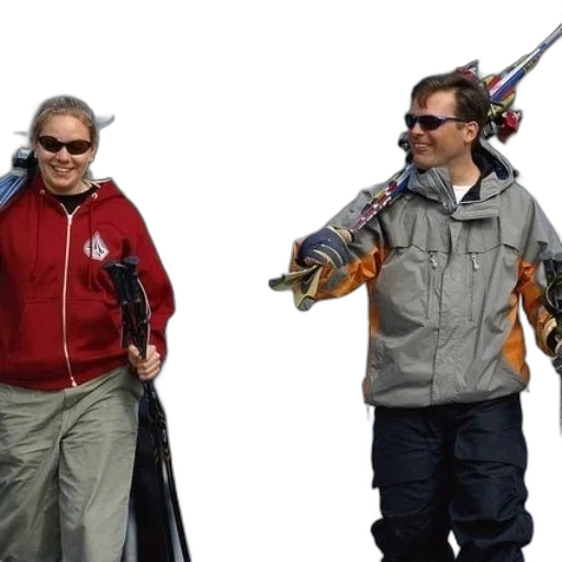jacket, staff, man, woman transparent PNG cut-out