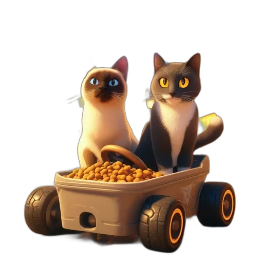 car, food, robot, 3d render transparent PNG cut-out