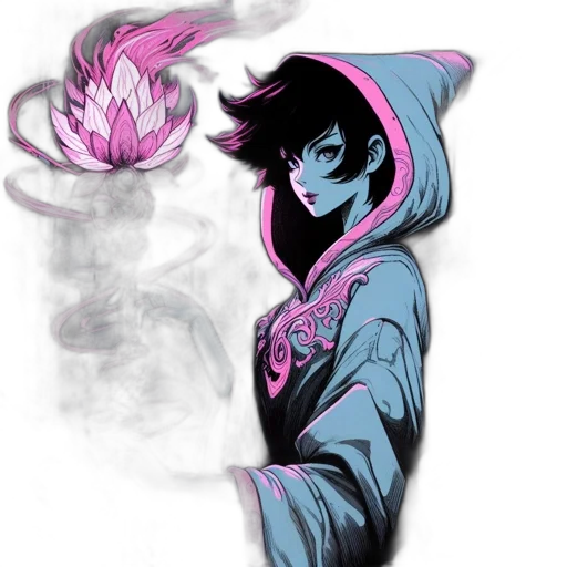 mask, jacket, dragon, staff transparent PNG cut-out