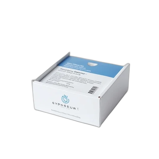 white, box, blue, logo transparent PNG cut-out