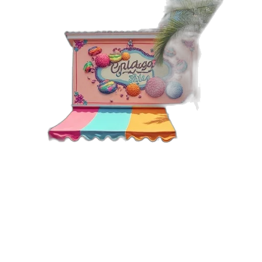 food, 3d render, vaporwave, pastel transparent PNG cut-out