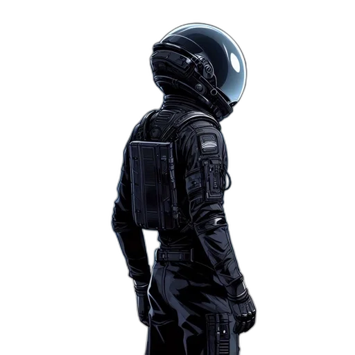 jacket, robot, mask, staff transparent PNG cut-out