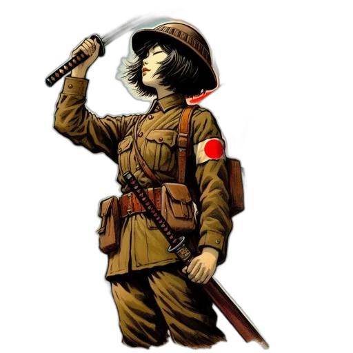 staff, weapon, jacket, hat transparent PNG cut-out