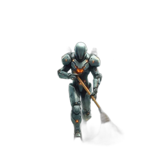 robot, sword, weapon, staff transparent PNG cut-out