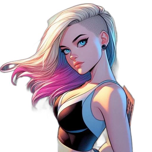 hair, face, comic book art, cartoon transparent PNG cut-out