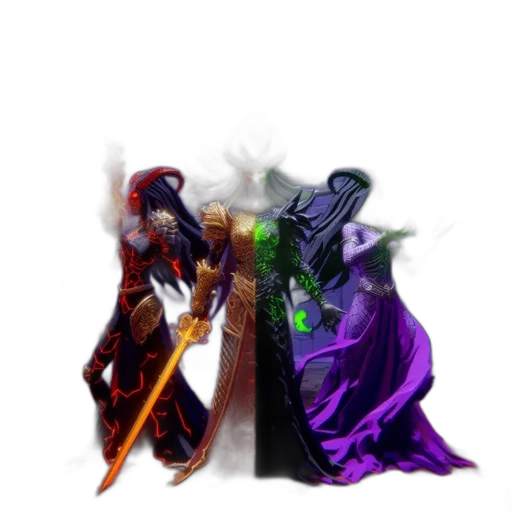 sword, weapon, dragon, staff transparent PNG cut-out