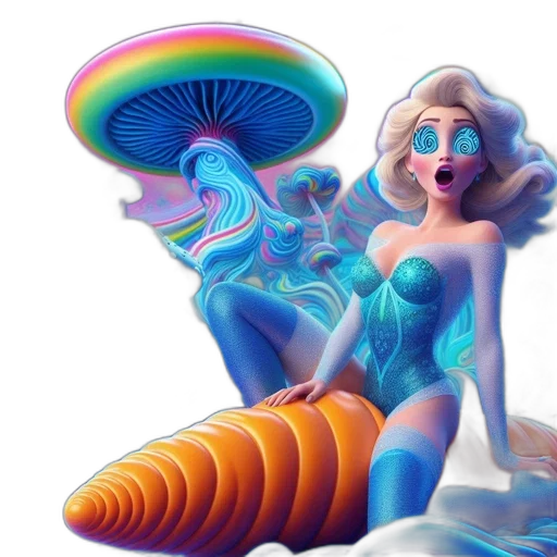 fantasy art, concept art, 3d render, vaporwave transparent PNG cut-out