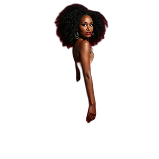 hair, dress, creature, staff transparent PNG cut-out