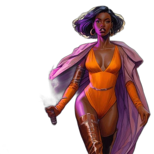concept art, fantasy art, comic book art, cyberpunk transparent PNG cut-out
