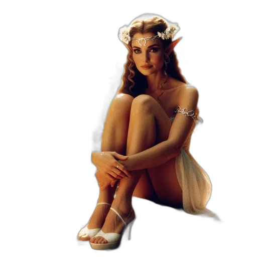 dress, jewelry, crown, shoes transparent PNG cut-out