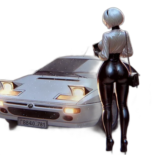 car, robot, jacket, weapon transparent PNG cut-out