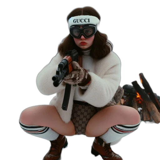 weapon, jacket, animal, staff transparent PNG cut-out