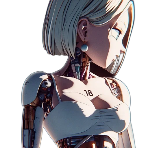 robot, jacket, weapon, face transparent PNG cut-out