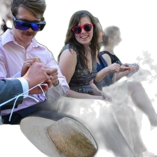 3d render, group, people, sitting transparent PNG cut-out