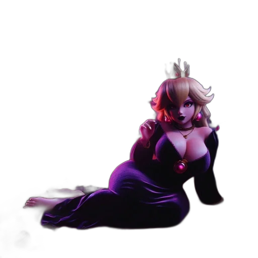 crown, dress, creature, staff transparent PNG cut-out